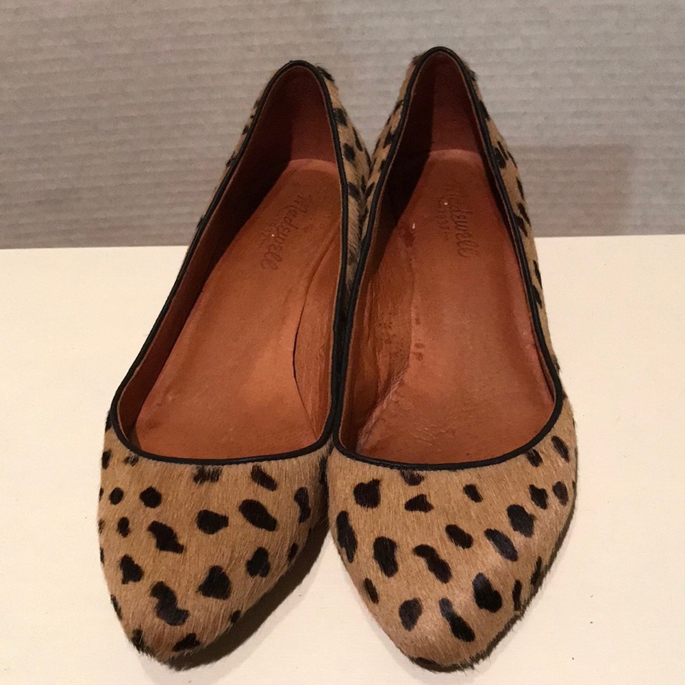Madewell Leopard Print Calf Hair Low Block Heels